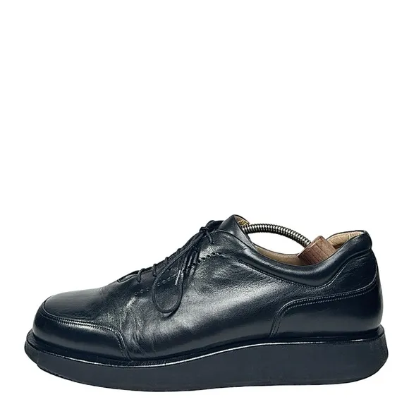 Bally Italy &quot;Rutger&quot; Platform Sneakers Glossy black Leather Men's Sz 10