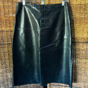 Banana Republic Black Leather A Line Skirt