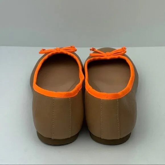 Banana republic flats sz 7 tan leather neon ballet