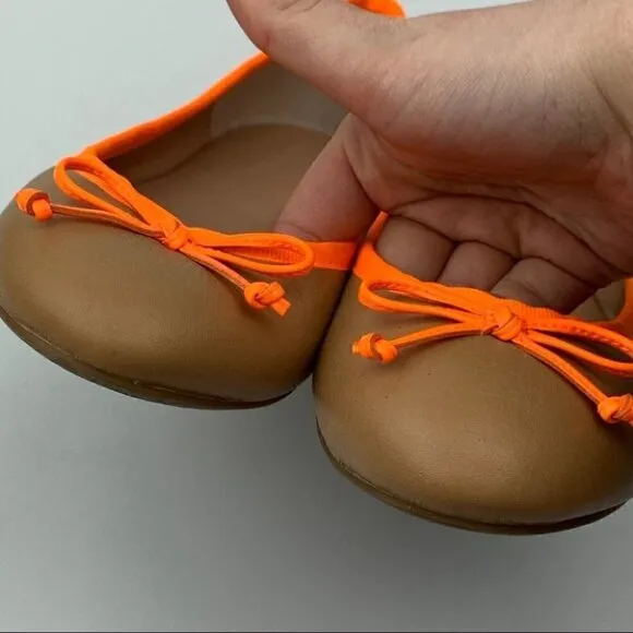 Banana republic flats sz 7 tan leather neon ballet