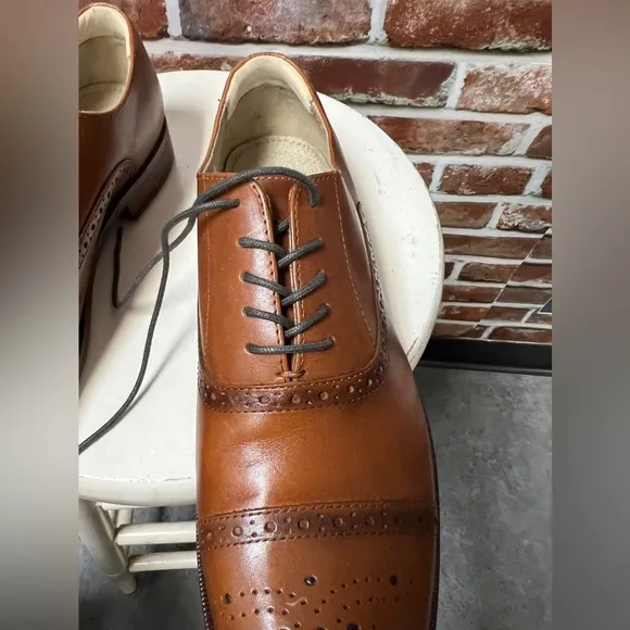 Banana Republic Men’s Ortholite Italian Leather Brogue Oxford Shoes Size 10 New