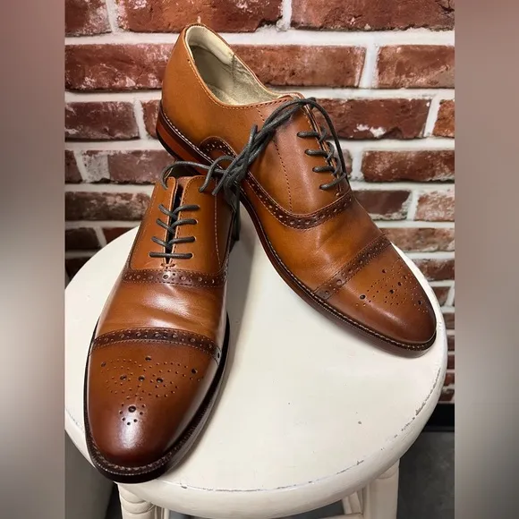Banana Republic Men’s Ortholite Italian Leather Brogue Oxford Shoes Size 10 New