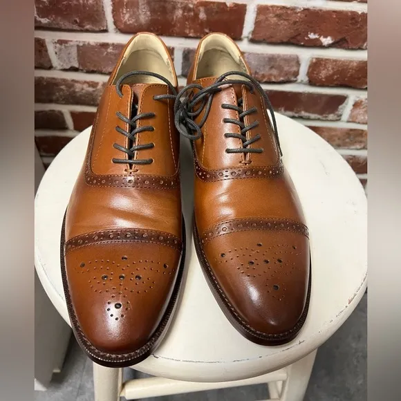 Banana Republic Men’s Ortholite Italian Leather Brogue Oxford Shoes Size 10 New