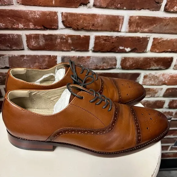 Banana Republic Men’s Ortholite Italian Leather Brogue Oxford Shoes Size 10 New