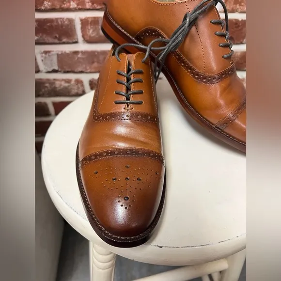 Banana Republic Men’s Ortholite Italian Leather Brogue Oxford Shoes Size 10 New