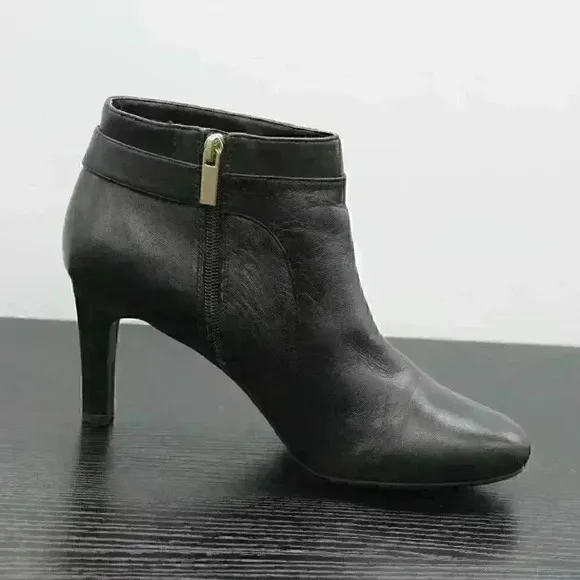 Bandolino Lappo Women's Black Leather Heeled Boots