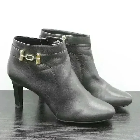 Bandolino Lappo Women's Black Leather Heeled Boots