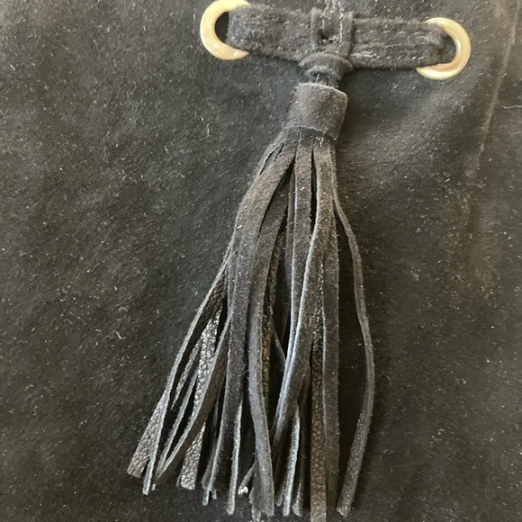 Bandolino Tall Suede Black Heeled Tassle Boots. Size 10