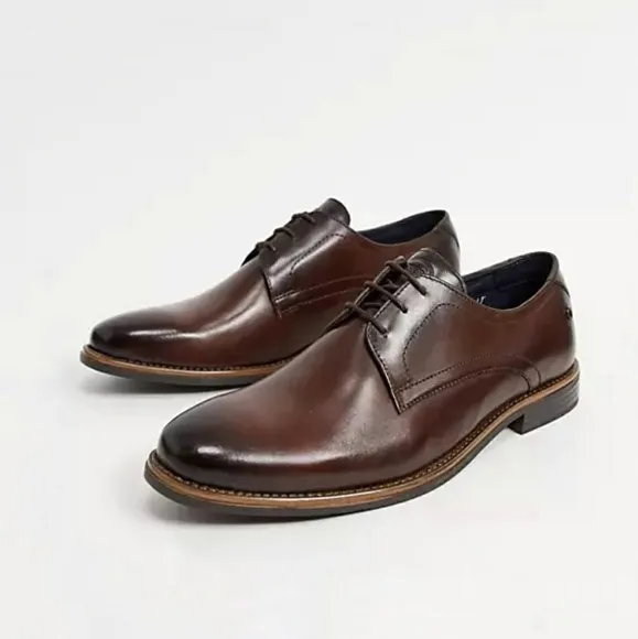 Base London Draco Derby Shoes in Brown Leather