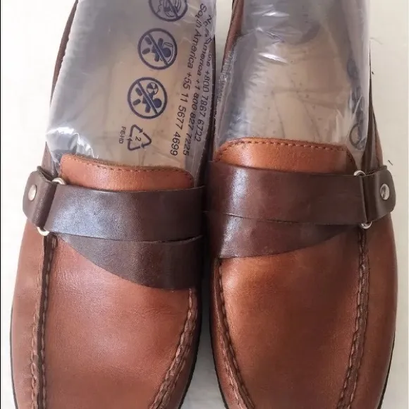Bass Brown Saddle Leather Loafers Boat Shoes 7.5