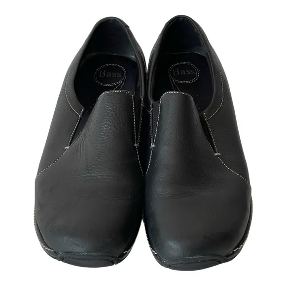 Bass Men's Black Leather Loafer Slip On Comfort Shoes, Sz 11M
