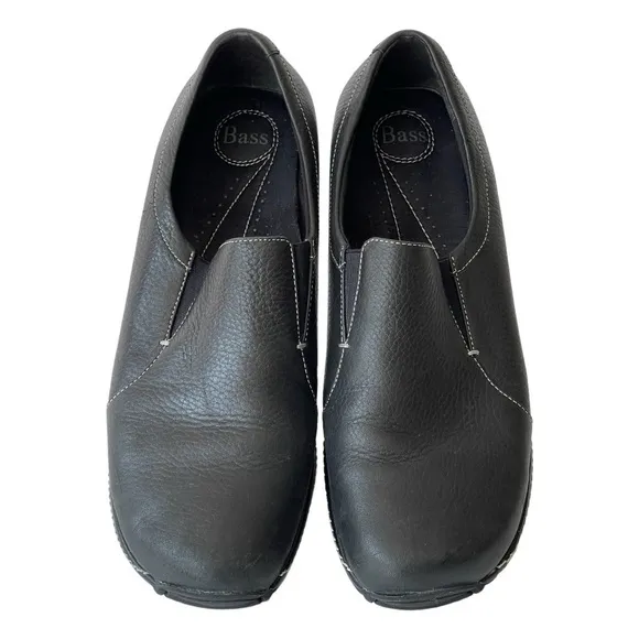 Bass Men's Black Leather Loafer Slip On Comfort Shoes, Sz 11M