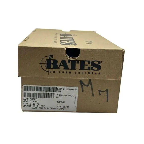 BATES MEN'S MILITARY GI WORK OXFORDS SHOES VIBRAM SOLES E00968 SIZE 7E NEW IN BX