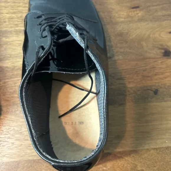 Bates Patent Leather Dress Shoes Oxford Lace Up Formal Shoes Men's Size 11E
