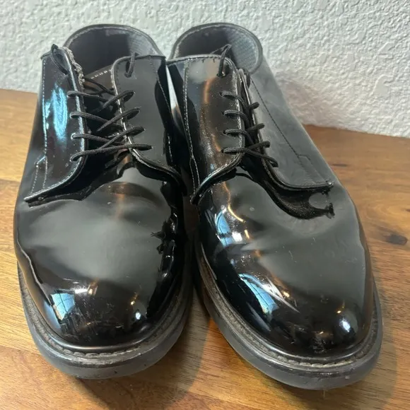 Bates Patent Leather Dress Shoes Oxford Lace Up Formal Shoes Men's Size 11E