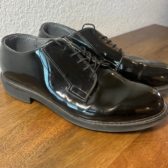 Bates Patent Leather Dress Shoes Oxford Lace Up Formal Shoes Men's Size 11E