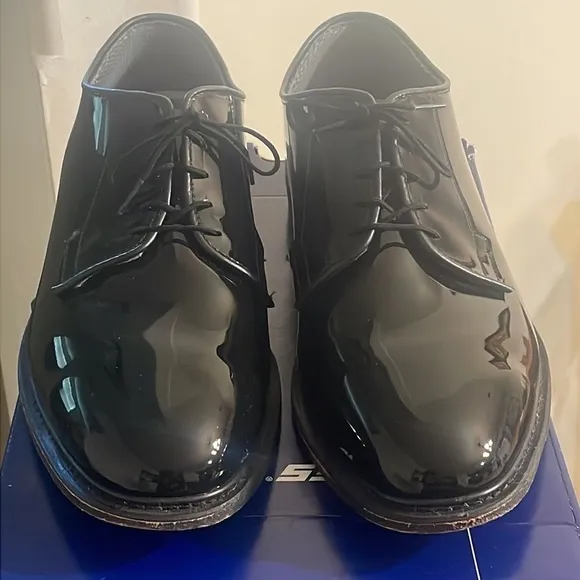 Bates shoes uniform high gloss lace up black shiny professional shoe Sz 13E