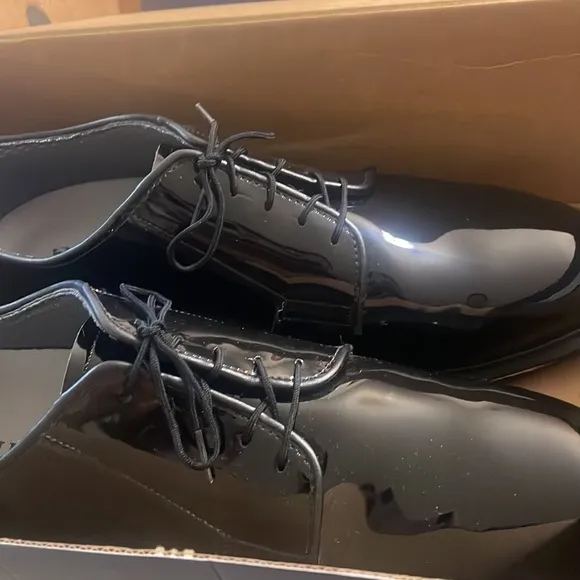Bates shoes uniform high gloss lace up black shiny professional shoe Sz 13E