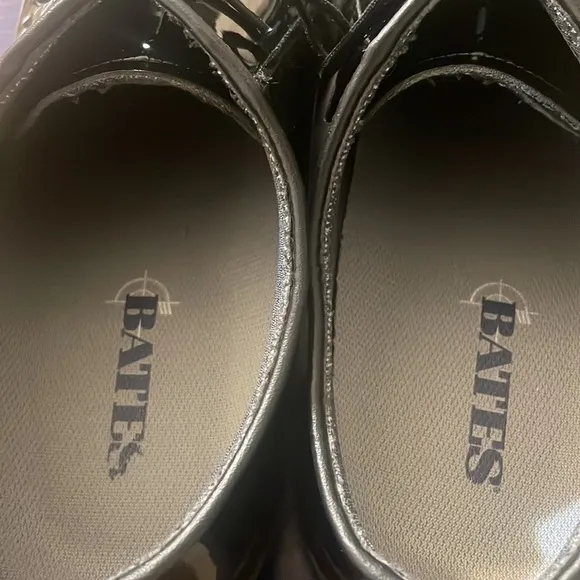 Bates shoes uniform high gloss lace up black shiny professional shoe Sz 13E