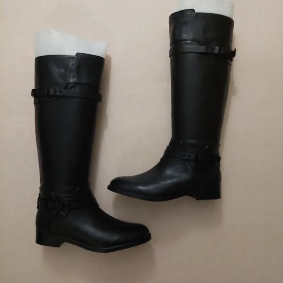 BCBGMAXAZARIA Ma Franz Black Calf Leather Boots Retail $398