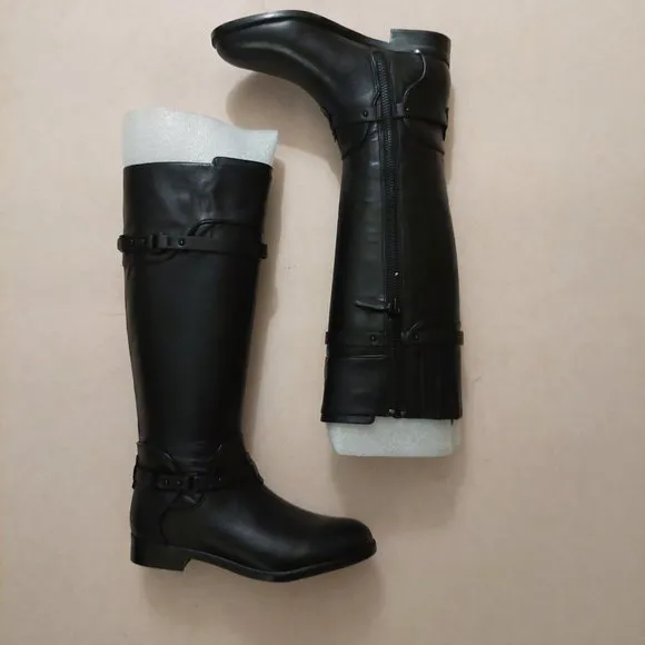 BCBGMAXAZARIA Ma Franz Black Calf Leather Boots Retail $398