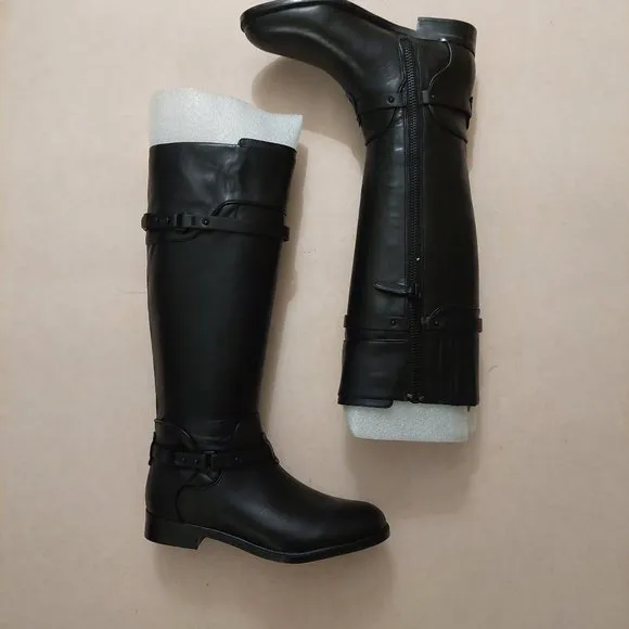 BCBGMAXAZARIA Ma Franz Black Calf Leather Boots Retail $398