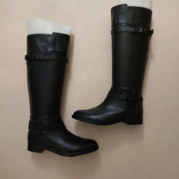 BCBGMAXAZARIA Ma Franz Black Calf Leather Boots Retail $398