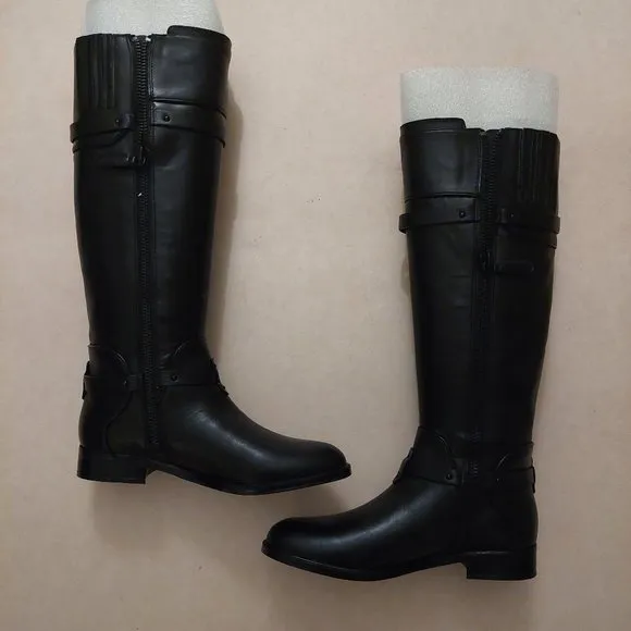 BCBGMAXAZARIA Ma Franz Black Calf Leather Boots Retail $398