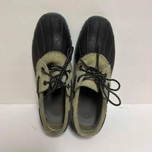 Bean Boots by L.L. Bean Womens 8M Navy Blue Teal Gray Low Top LL Bean Duck Boots