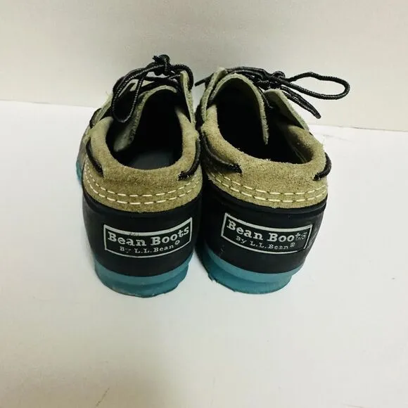 Bean Boots by L.L. Bean Womens 8M Navy Blue Teal Gray Low Top LL Bean Duck Boots