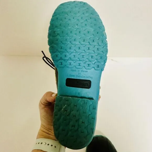 Bean Boots by L.L. Bean Womens 8M Navy Blue Teal Gray Low Top LL Bean Duck Boots