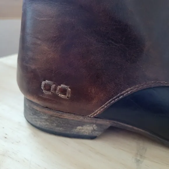 Bed Stü Cobbler Series Hollow Rustic Black Teak Booties 6.5