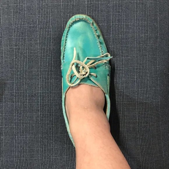 Bed Stu Blue Green Boat Shoe, 11
