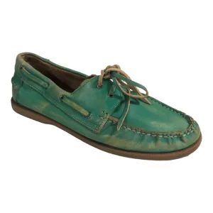 Bed Stu Blue Green Boat Shoe, 11