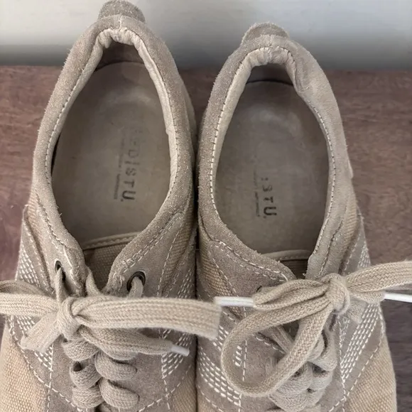BED STU Catfish Distressed Sneaker Shoes Leather Canvas Tan Brown Size 9.5 Mens