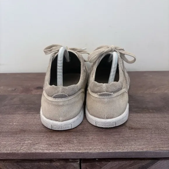 BED STU Catfish Distressed Sneaker Shoes Leather Canvas Tan Brown Size 9.5 Mens