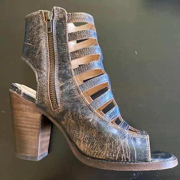 Bed|Stu Occam Heeled Lattice Ankle Boot Sandal