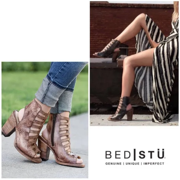 Bed|Stu Occam Heeled Lattice Ankle Boot Sandal