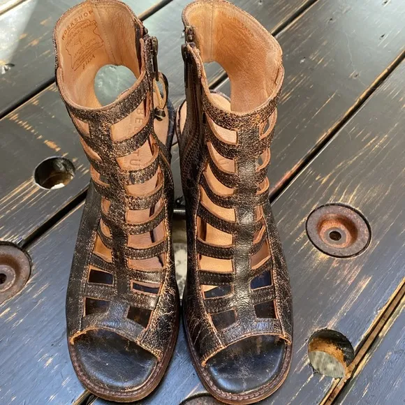 Bed|Stu Occam Heeled Lattice Ankle Boot Sandal