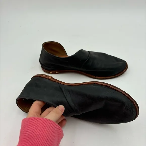 Beek Women’s 7 Black Leather The Egret Half D’Orsay Flats