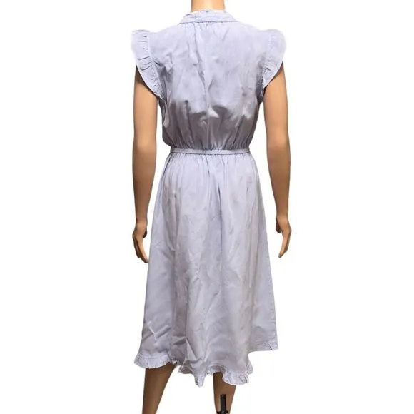 Bella Dahl Ruffle Sleeve Dress Salt Spray Wash SMALL