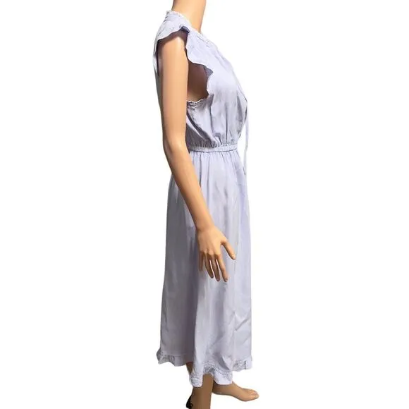 Bella Dahl Ruffle Sleeve Dress Salt Spray Wash SMALL
