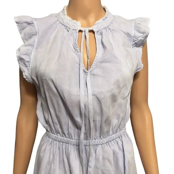 Bella Dahl Ruffle Sleeve Dress Salt Spray Wash SMALL
