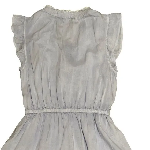 Bella Dahl Ruffle Sleeve Dress Salt Spray Wash SMALL
