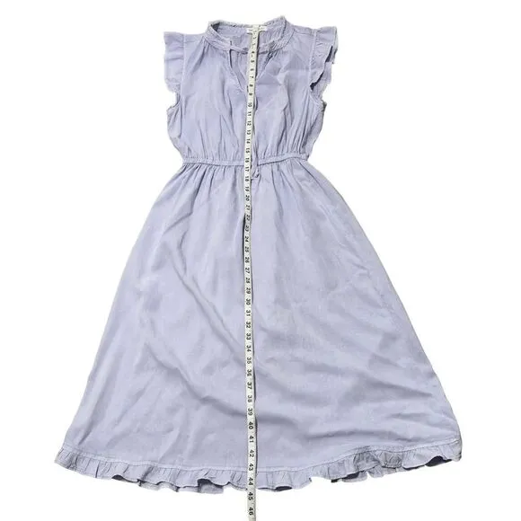 Bella Dahl Ruffle Sleeve Dress Salt Spray Wash SMALL