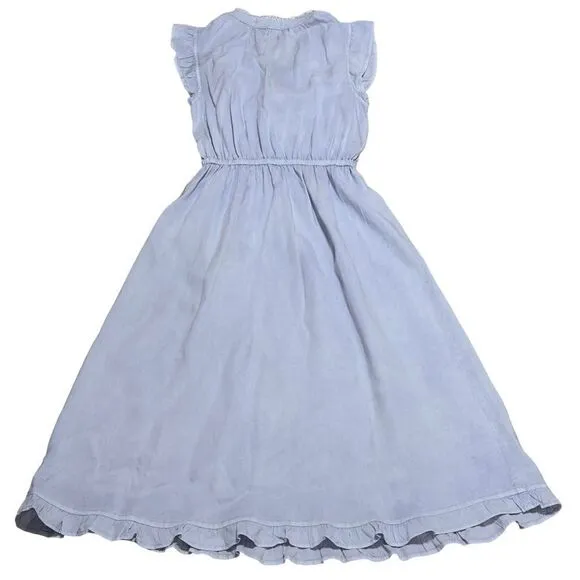 Bella Dahl Ruffle Sleeve Dress Salt Spray Wash SMALL