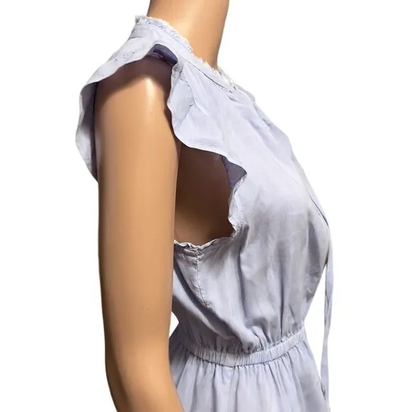 Bella Dahl Ruffle Sleeve Dress Salt Spray Wash SMALL