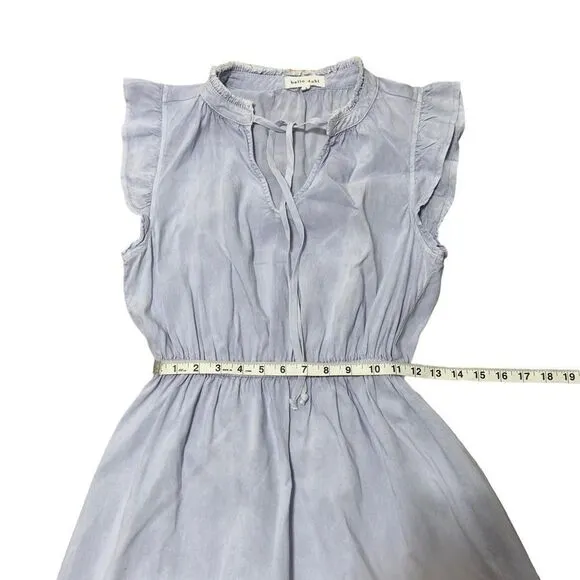 Bella Dahl Ruffle Sleeve Dress Salt Spray Wash SMALL