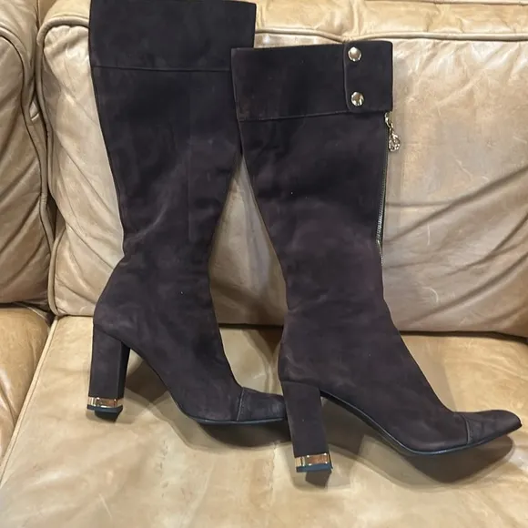 Bellofatto | Italian Made Brown Suede Heeled Riding Boots Women's Size 7.5