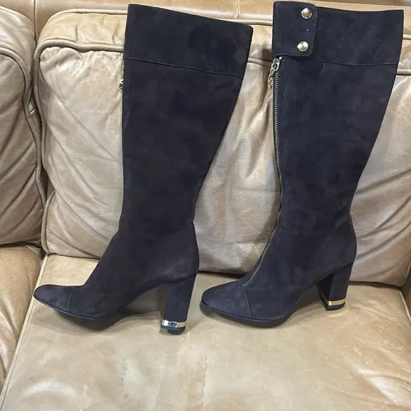 Bellofatto | Italian Made Brown Suede Heeled Riding Boots Women's Size 7.5